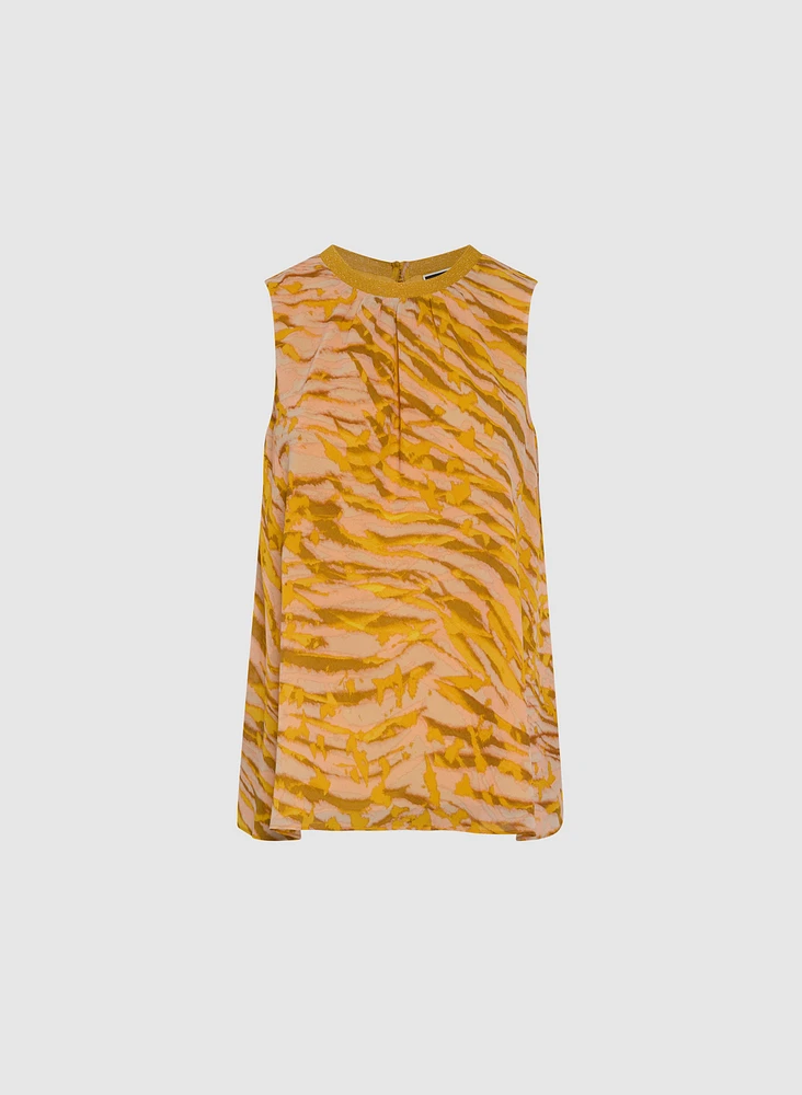 Striped Sleeveless Blouse