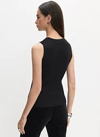 Camisole à détails transparents et pierres