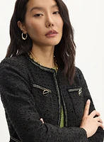 Button Detail Bouclé Jacket