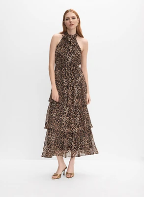 Tiered Leopard Print Dress