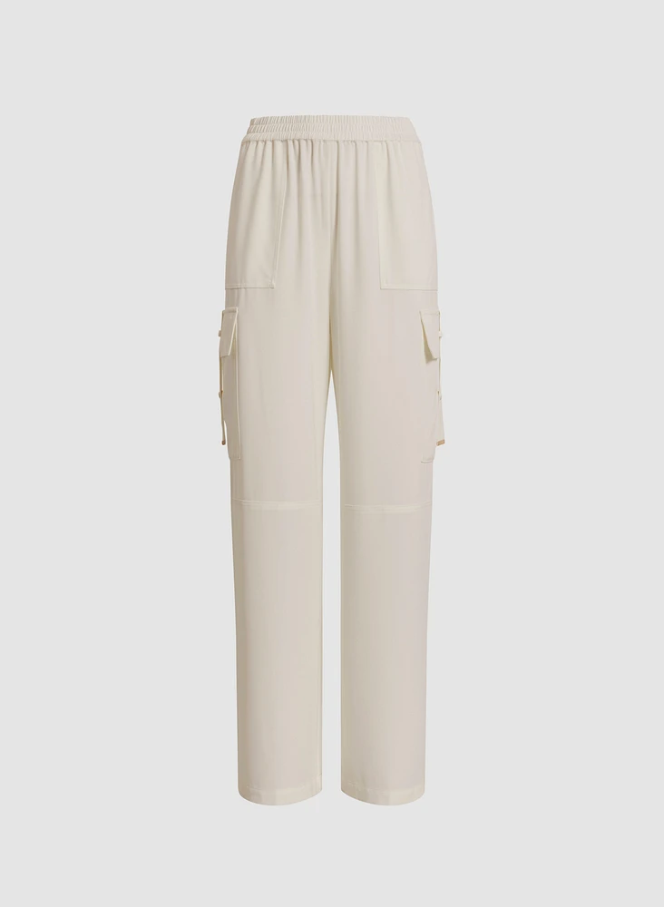 Pantalon large style cargo à enfiler