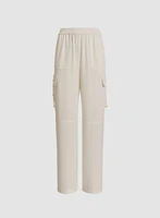 Pantalon large style cargo à enfiler