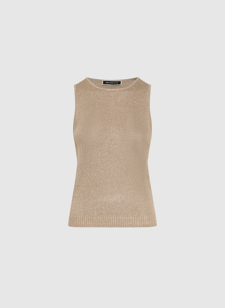 Sleeveless Crew Neck Sweater