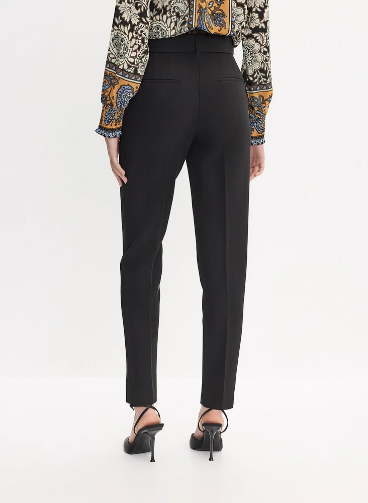 Belted Straight-Leg Pants