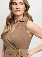 Robe ceinturée à poches appliquées
