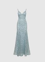 Sequin Embellished Lace Dress