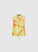 Abstract-Print Sleeveless Blouse