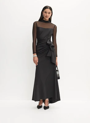 Gathered Ruffle Front Dress