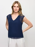 Blouse en chiffon à encolure V