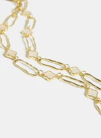 Collier à ovales texturés et trèfles