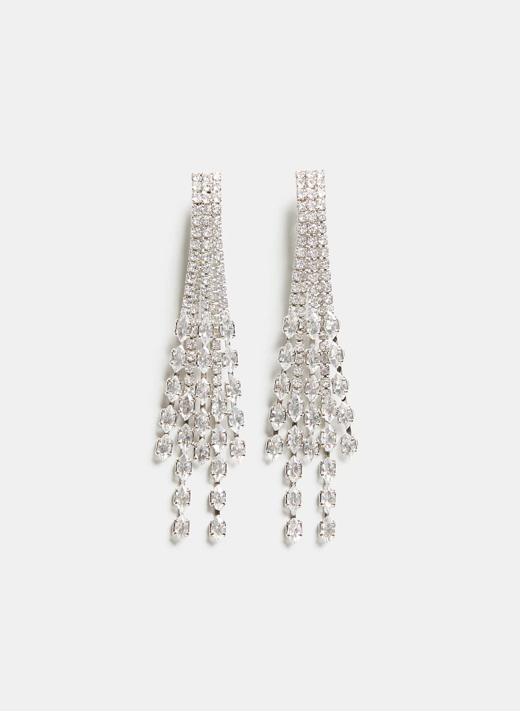 Boucles d'oreilles avant arrière à zircons cubiques