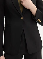 Embossed Button Blazer