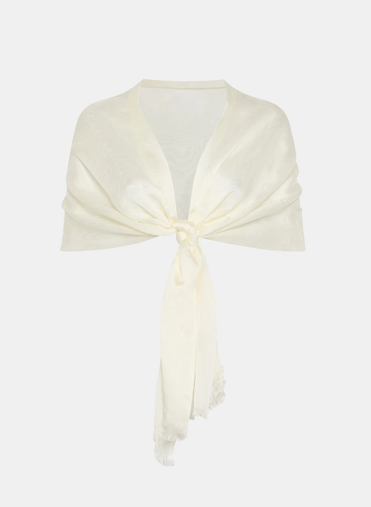 Foulard oblong à franges
