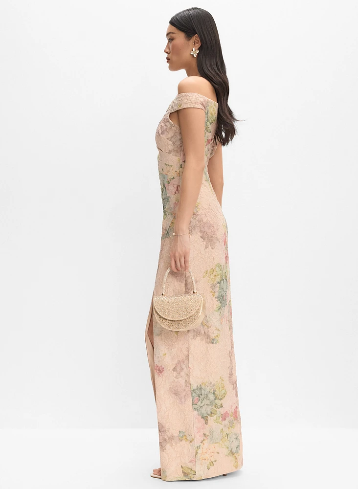 Adrianna Papell - Metallic Floral Dress