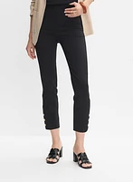 Buttoned Hem Capris