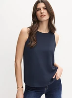 Blouse sans manches en crêpe