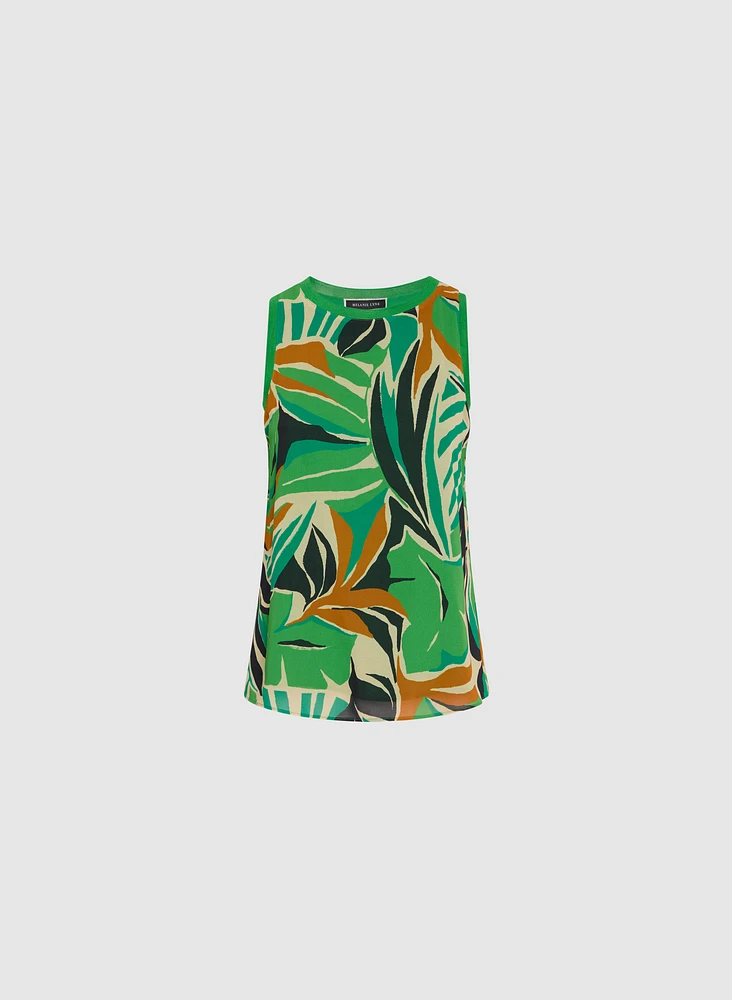 Blouse à motif feuilles