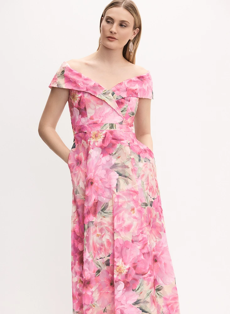 BA Nites - Floral Off-The-Shoulder Dress