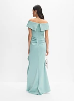 BA Nites - Off-Shoulder Waterfall Ruffle Dress