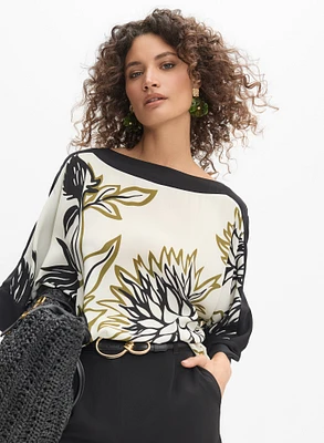 Blouse florale graphique