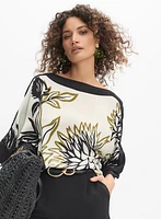 Blouse florale graphique