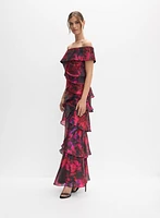 Tiered Off-Shoulder Floral Dress