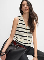 Striped Knit Vest