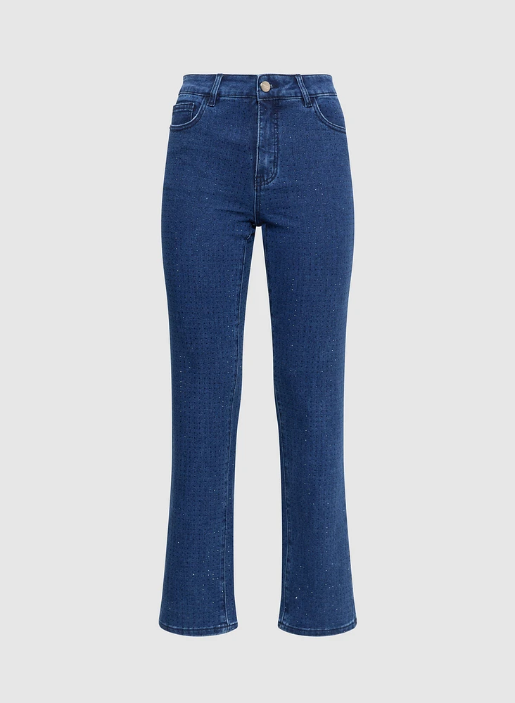Embellished Straight-Leg Jeans