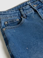 Rhinestone Wide-Leg Jeans