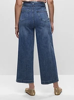 Jean gaucho à taille haute
