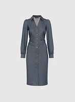 Robe midi en chambray