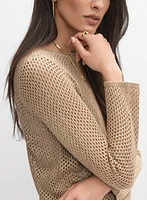 Metallic Open Knit Sweater