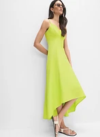 Linen-Blend Midi Dress