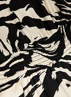 Animal Print Smocked Waist Dress