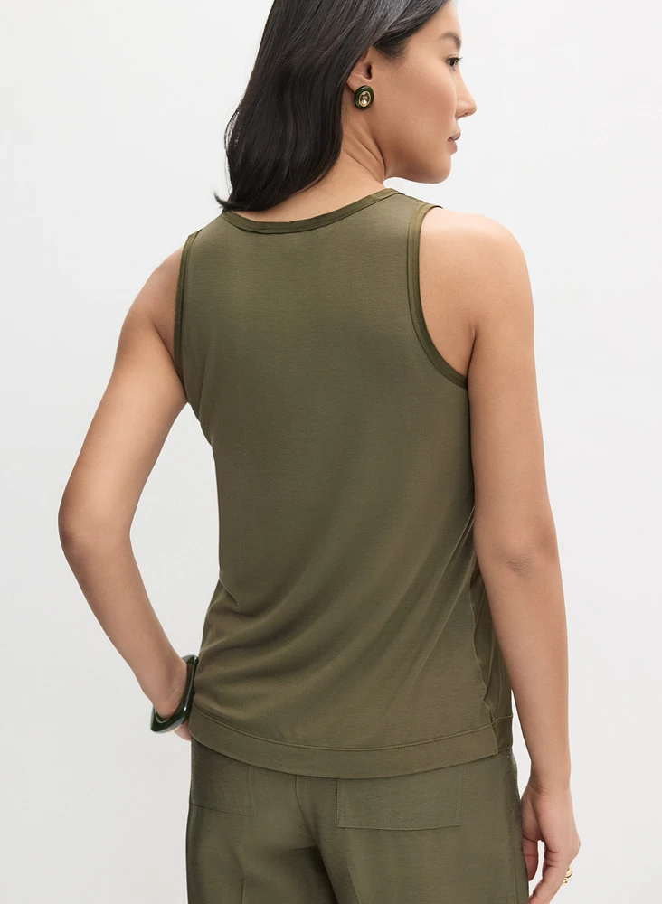 Satin Front Tank Top