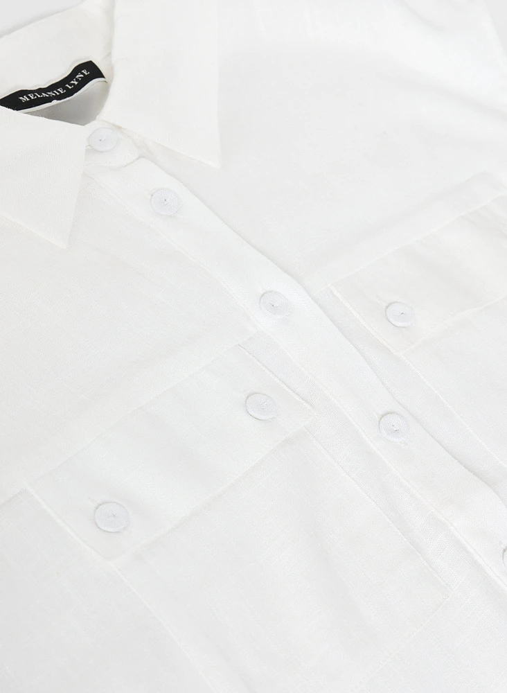Sleeveless Button-Down Blouse