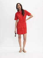 Eyelet Embroidered Shirt Dress