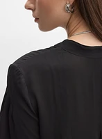 Blouse en crêpe à encolure boutonnée