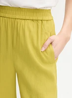 Cropped Linen-Blend Pants