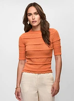Pull en tricot à ourlet ondulé