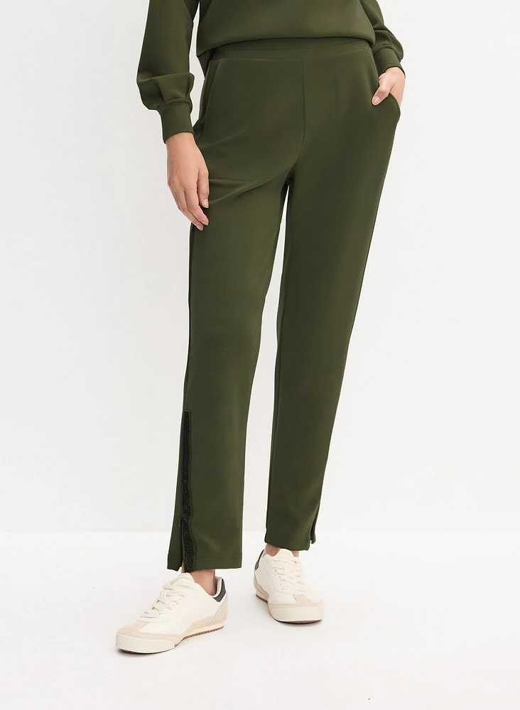 Pantalon à jambe étroite ourlet fendu