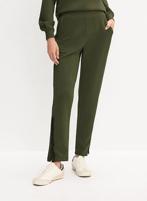 Pantalon à jambe étroite ourlet fendu