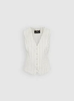 Veste rayée en mélange de lin