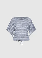 Striped Crochet Trim Top