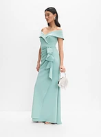 BA Nites - Off-Shoulder Waterfall Ruffle Dress