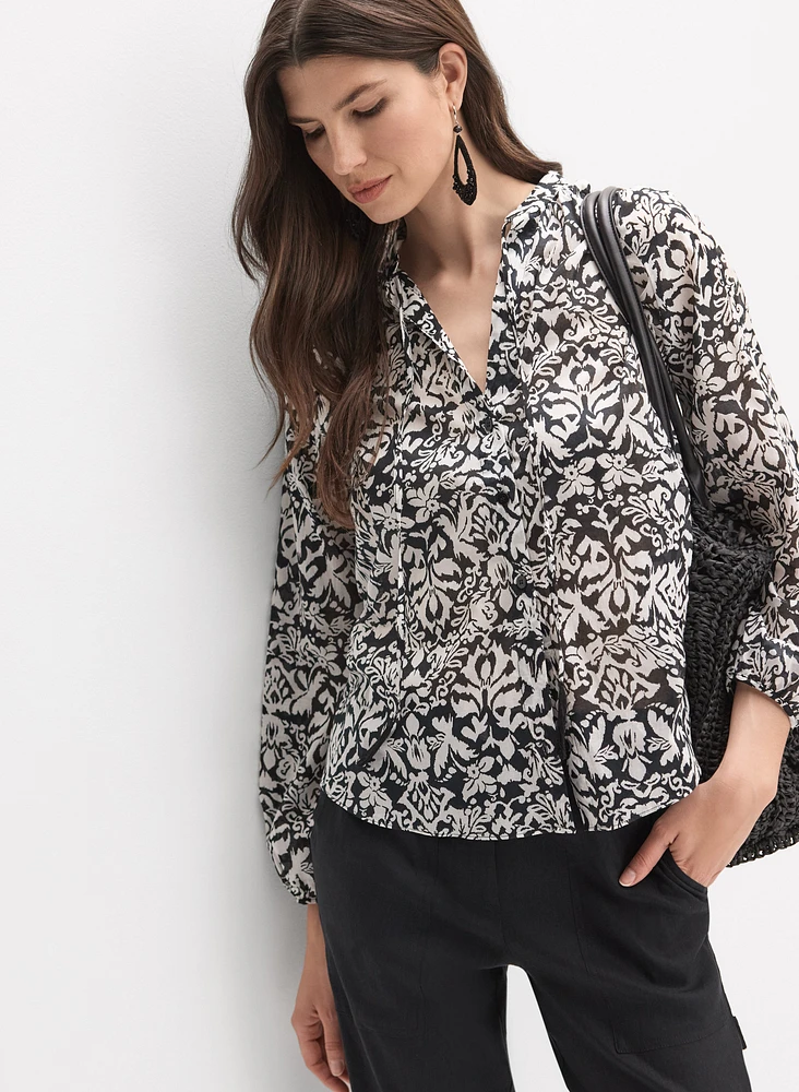 Blouse en coton à motif abstrait