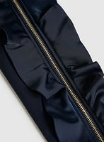 Zipper Ruffle Detail Sleeve Sweater