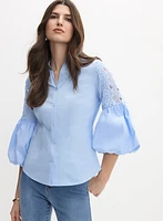 Crochet Balloon Sleeve Blouse