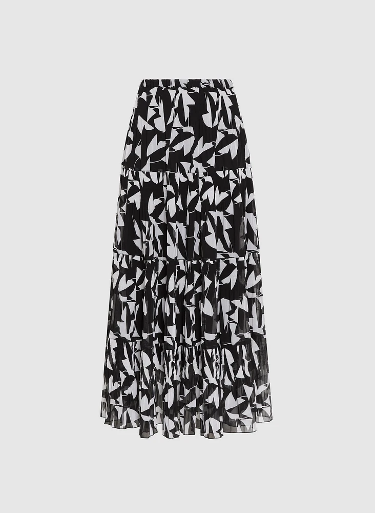 Jupe maxi à motif géométrique