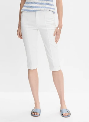 Denim Slim-Leg Capris